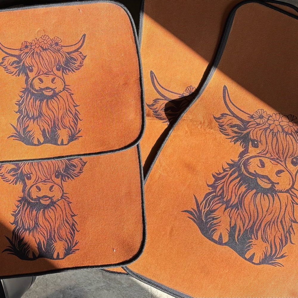 Highland Cow Car Mats